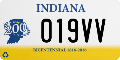 IN license plate 019VV