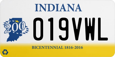 IN license plate 019VWL