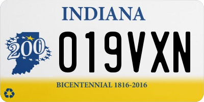 IN license plate 019VXN