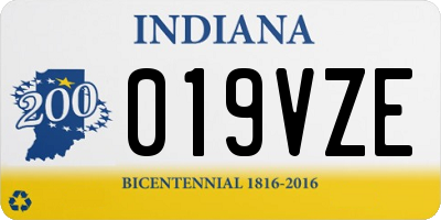 IN license plate 019VZE