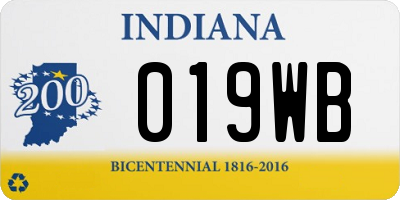 IN license plate 019WB