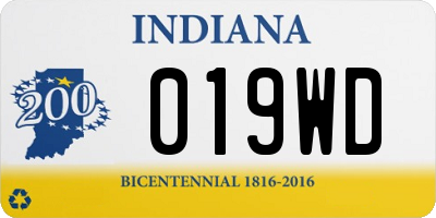 IN license plate 019WD