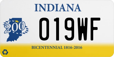 IN license plate 019WF
