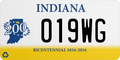 IN license plate 019WG