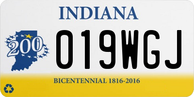 IN license plate 019WGJ