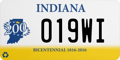 IN license plate 019WI