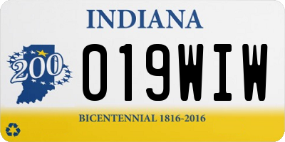 IN license plate 019WIW