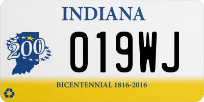 IN license plate 019WJ