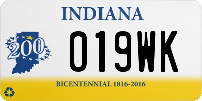 IN license plate 019WK