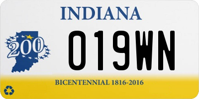 IN license plate 019WN