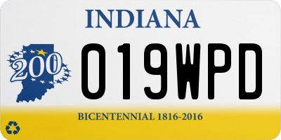 IN license plate 019WPD
