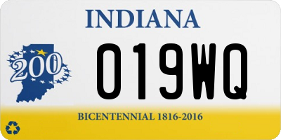 IN license plate 019WQ