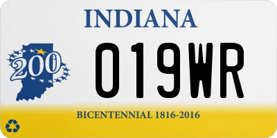 IN license plate 019WR