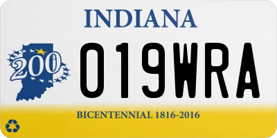 IN license plate 019WRA
