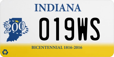 IN license plate 019WS