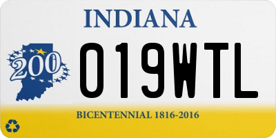 IN license plate 019WTL