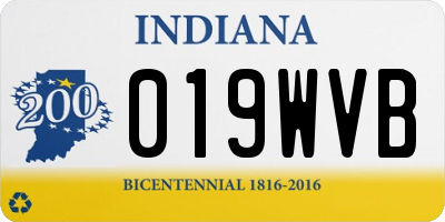 IN license plate 019WVB