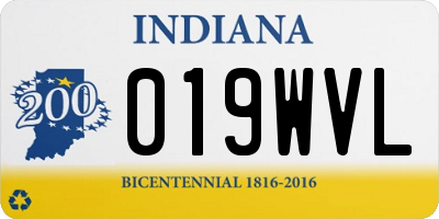 IN license plate 019WVL