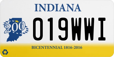 IN license plate 019WWI
