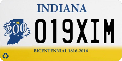 IN license plate 019XIM