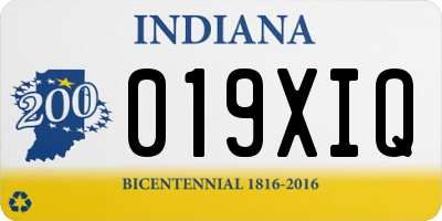 IN license plate 019XIQ