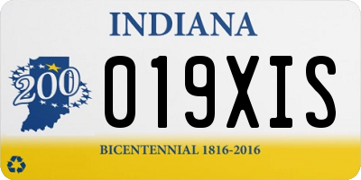 IN license plate 019XIS