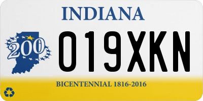 IN license plate 019XKN