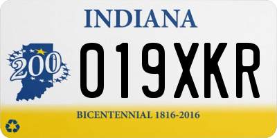 IN license plate 019XKR