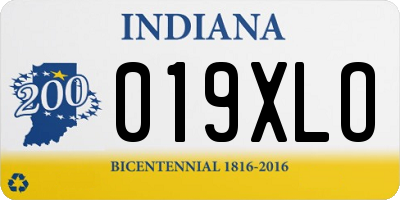 IN license plate 019XLO