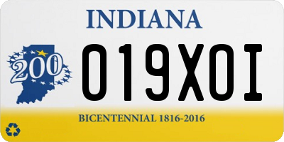 IN license plate 019XOI