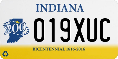 IN license plate 019XUC