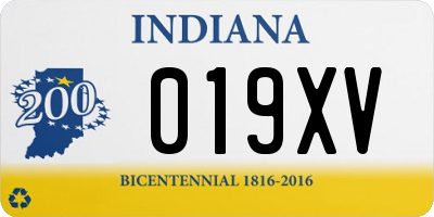 IN license plate 019XV