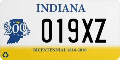 IN license plate 019XZ
