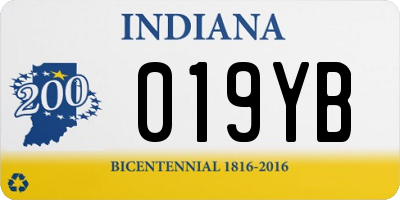 IN license plate 019YB