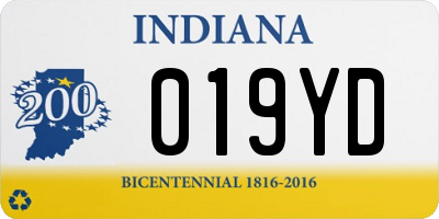 IN license plate 019YD