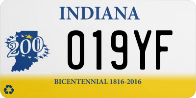 IN license plate 019YF