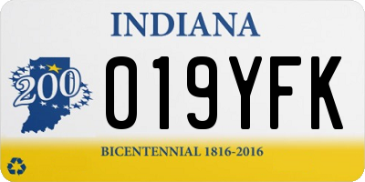 IN license plate 019YFK