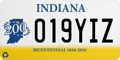 IN license plate 019YIZ