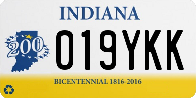 IN license plate 019YKK