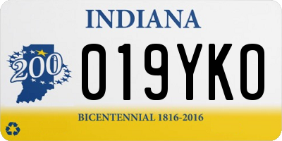 IN license plate 019YKO