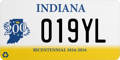 IN license plate 019YL