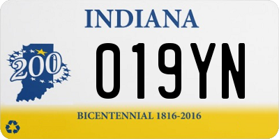 IN license plate 019YN