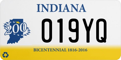 IN license plate 019YQ