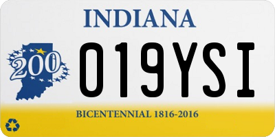 IN license plate 019YSI