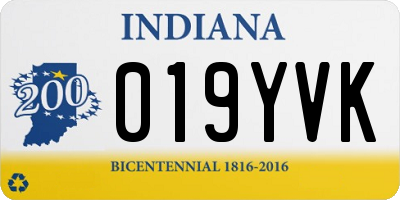 IN license plate 019YVK