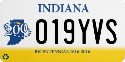 IN license plate 019YVS