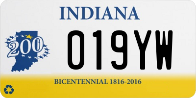 IN license plate 019YW