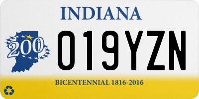 IN license plate 019YZN