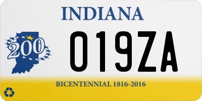 IN license plate 019ZA