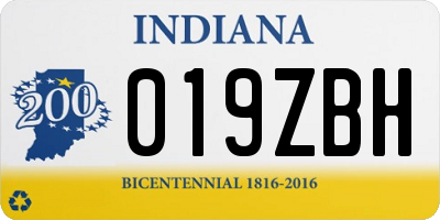 IN license plate 019ZBH